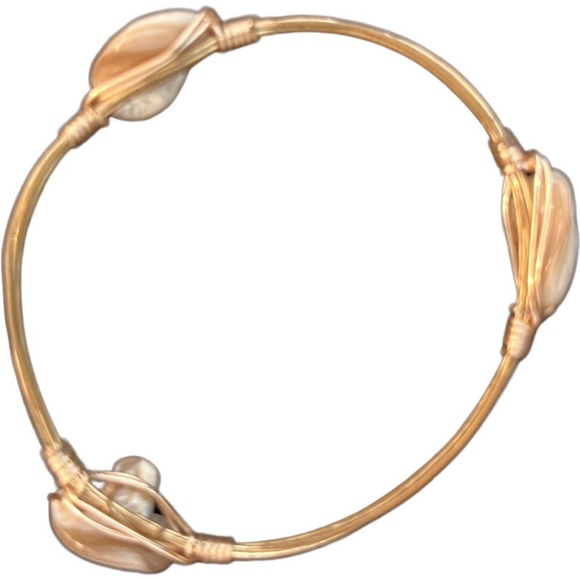 Copper wired bracelet with three stones - Picture 7 of 10